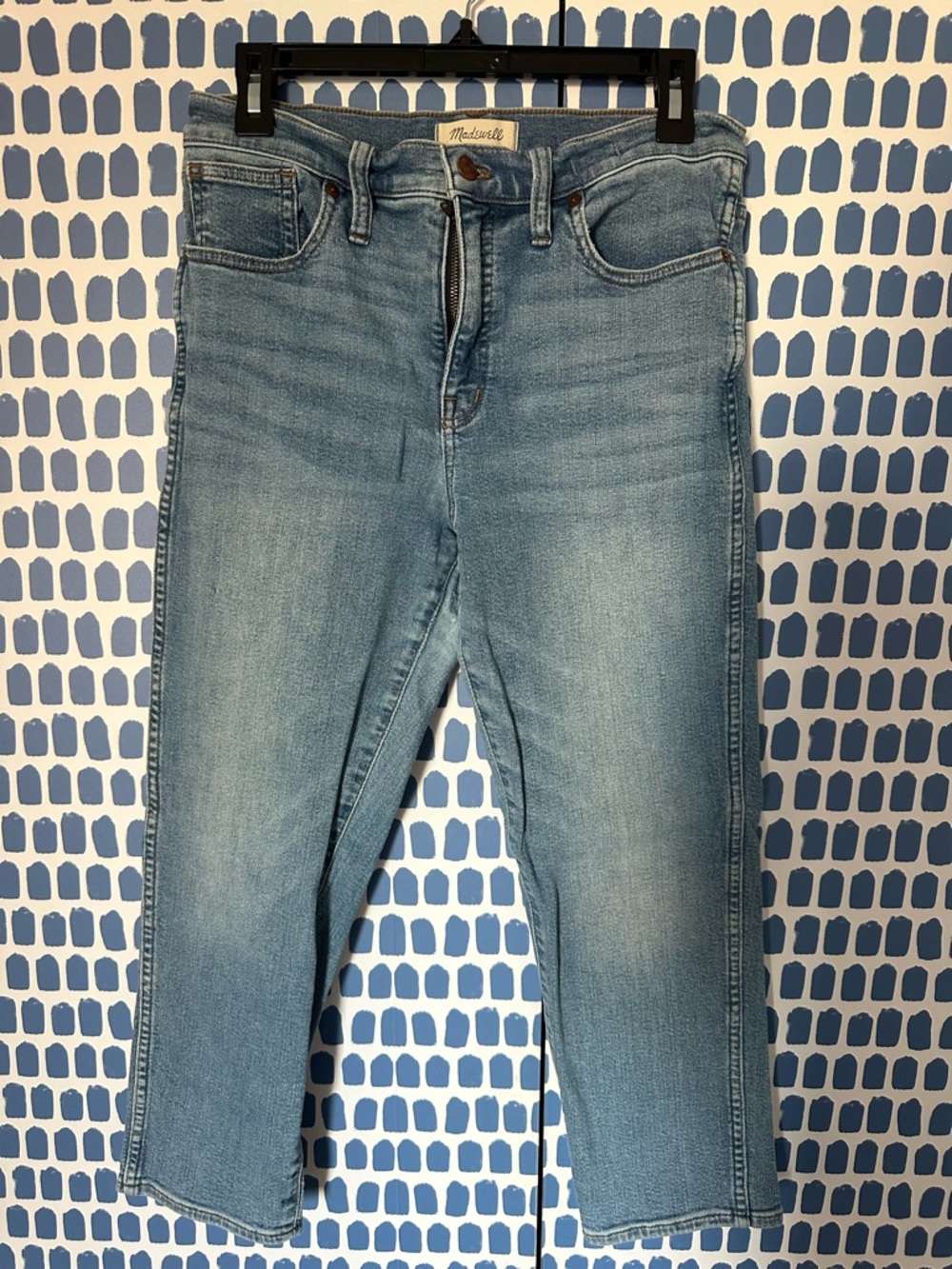 Madewell Light Blue Cropped Straight Jeans